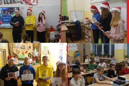       Aktyw czytelniczy, czyta ,,Mikołajka’’ najmłodszym uczniom