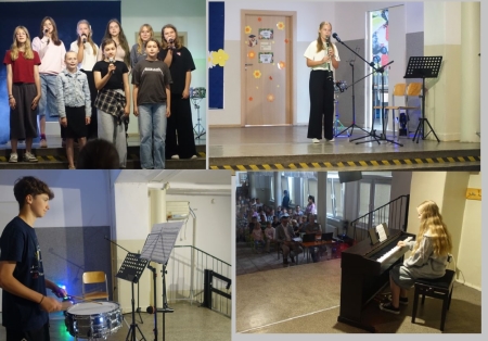 Koncert szkolnych artystów dla uczniów klas 0-VIII