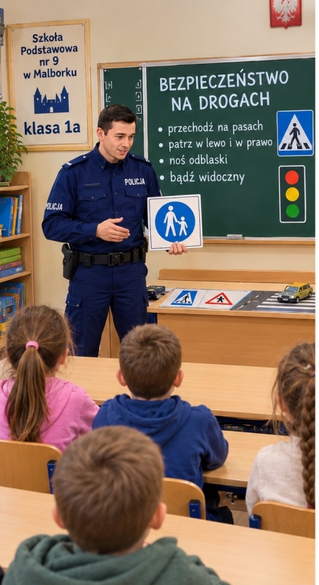 Wizyta pana policjanta w klasie 1a